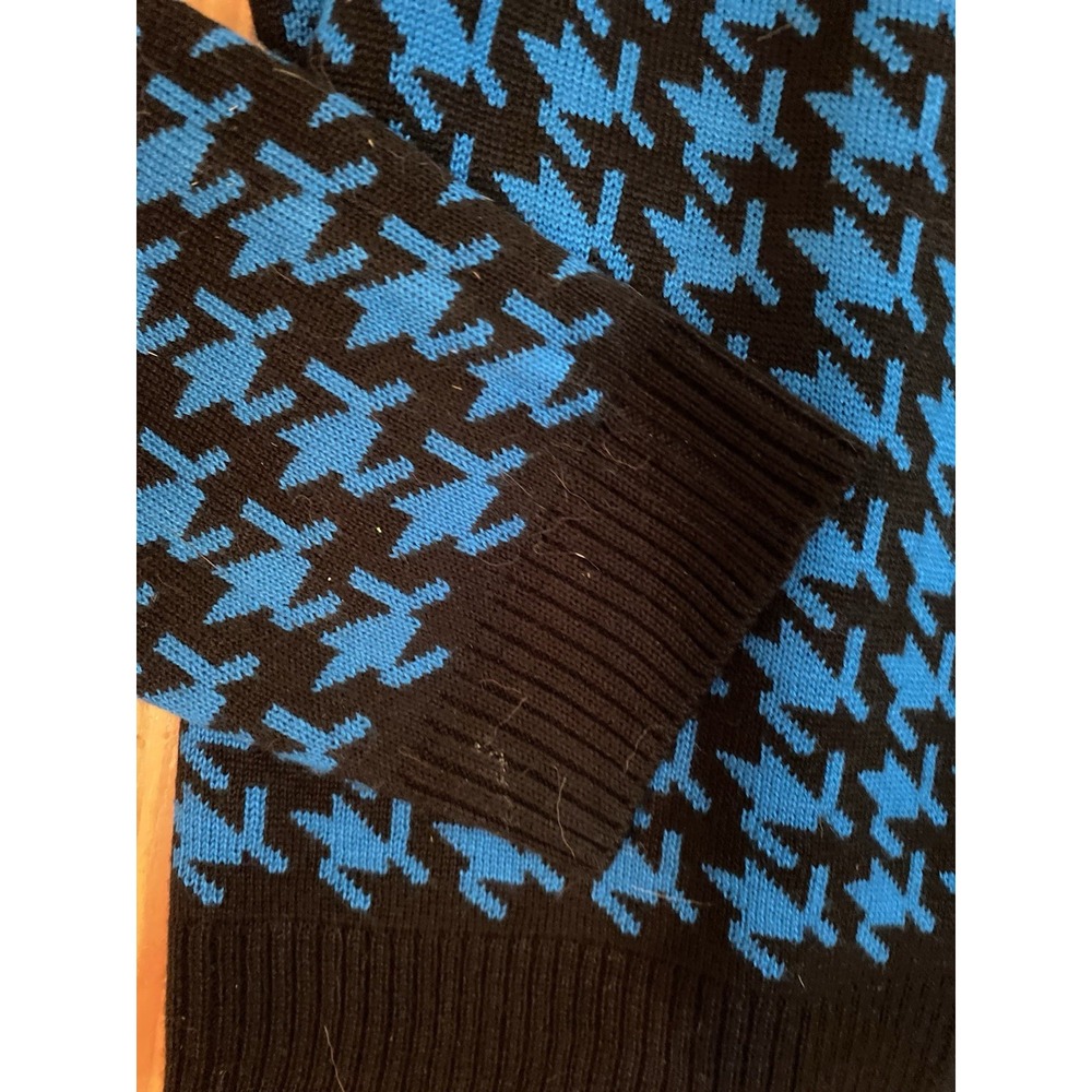 Kim‎ Rogers Cardigan Sweater Large  Blue Black Hounds Tooth Print Womens - Picture 4 of 7